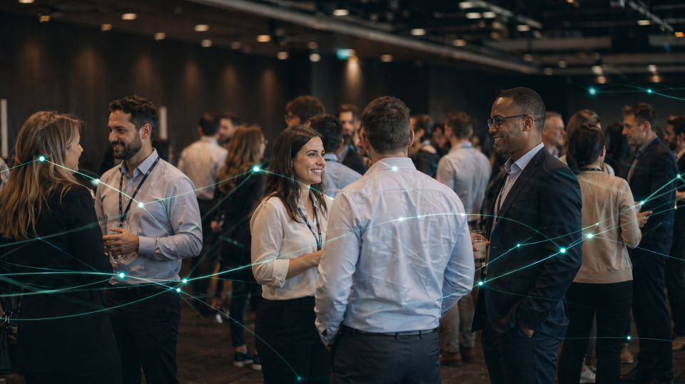 Teilnehmende im Austausch beim AI Experience Barcamp